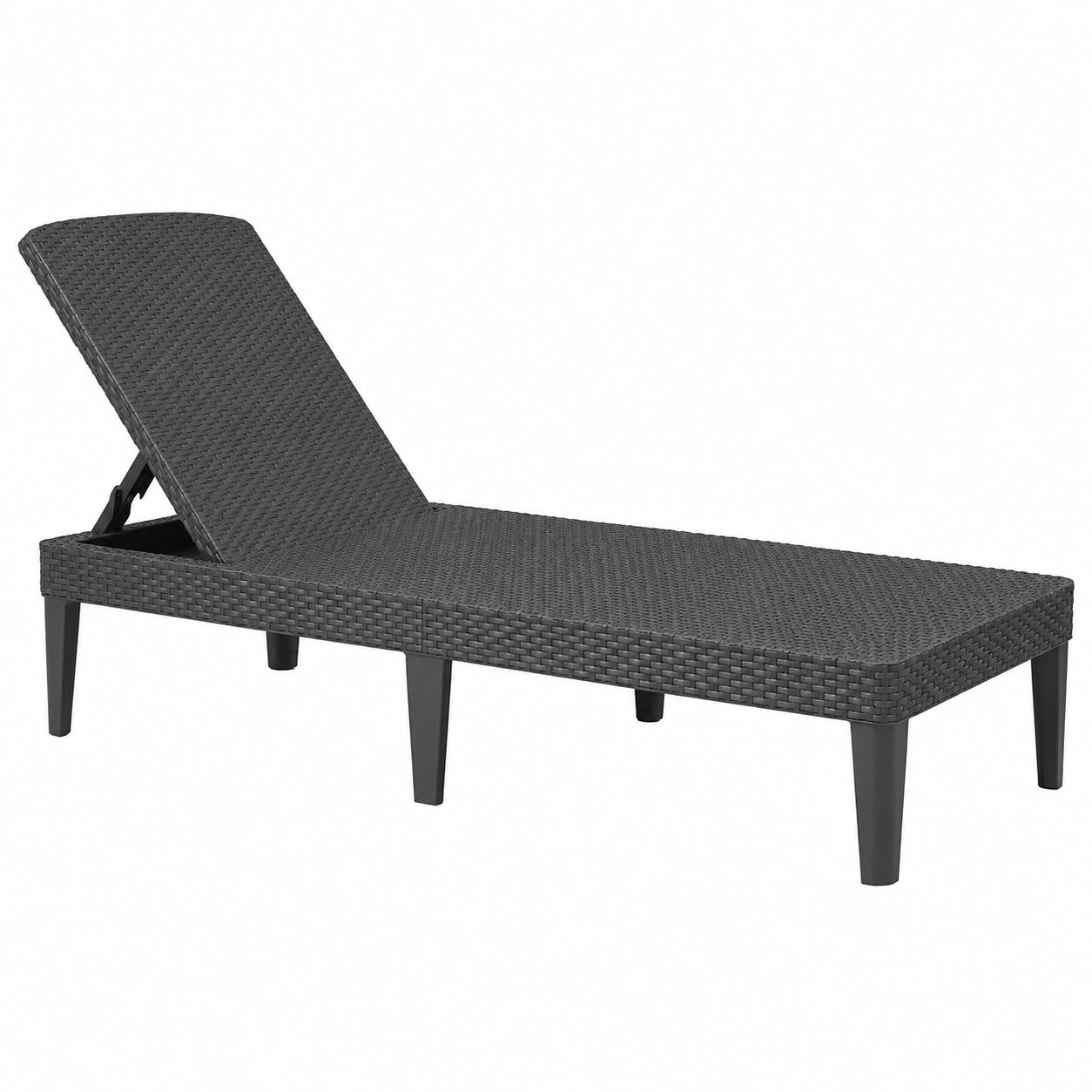 Lettino Prendisole Jaipur Grafite per Giardino e Piscina, Schienale Regolabile, 58x187.5x29 cm