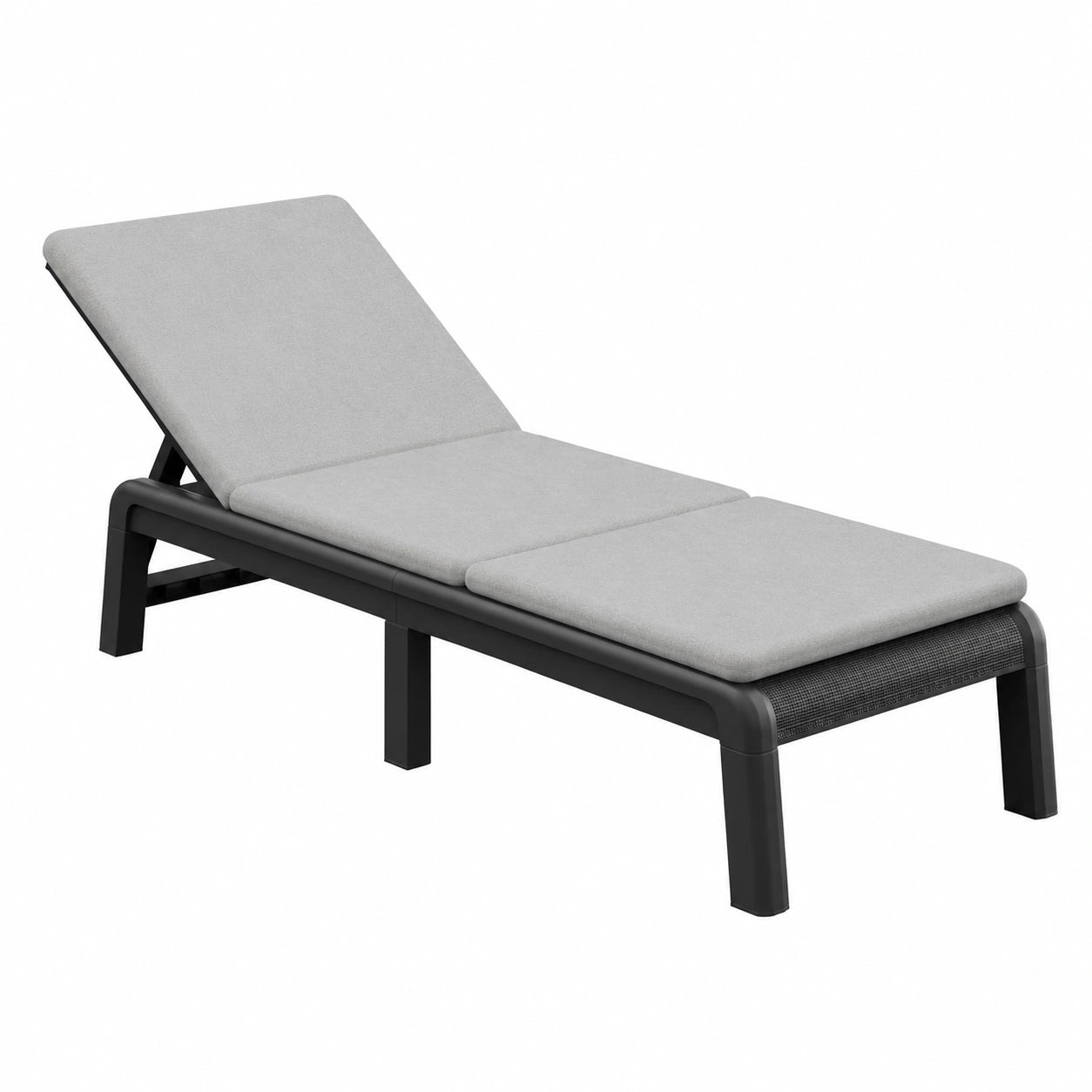 Sdraio Keter Palma con Cuscino, Pieghevole per Giardino e Terrazzo, Grafite, 187,5x58x29H cm