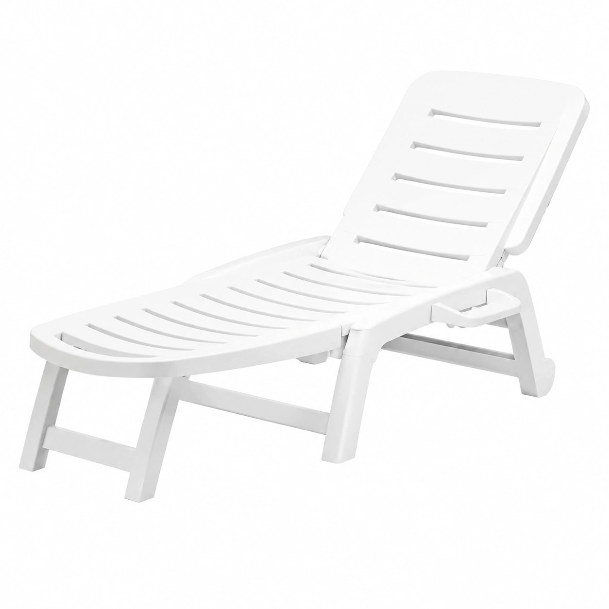 Lettino da Spiaggia Eco, Materiale Riciclato, 147x64x89 cm, Bianco