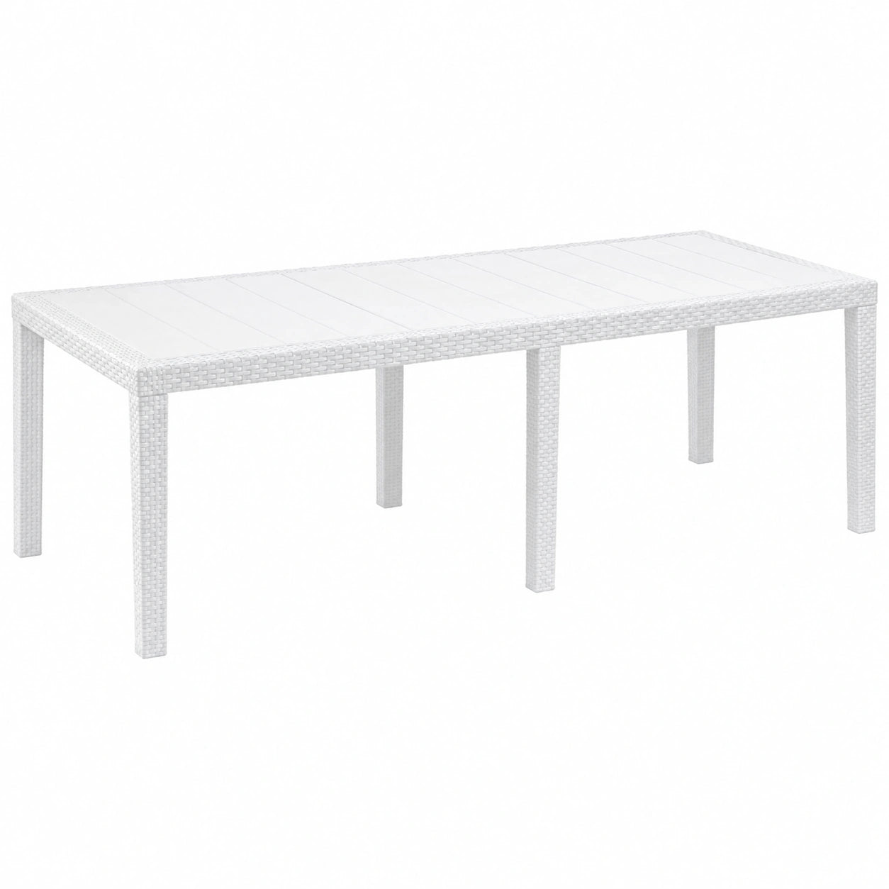 Tavolo allungabile da giardino in rattan bianco - Made in Italy