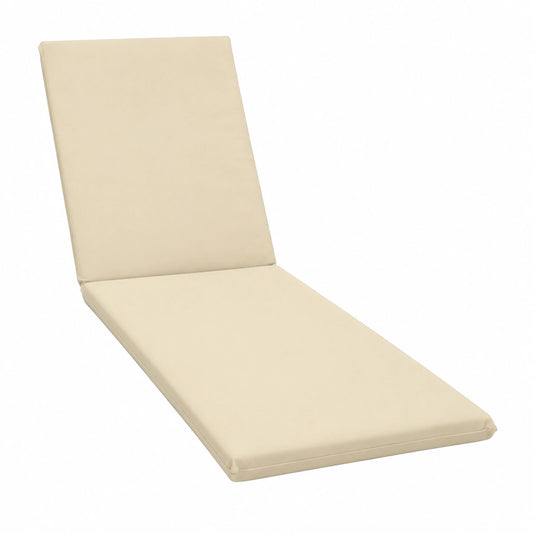 Cuscino Impermeabile Sfoderabile per Lettino Prendisole 190x60 cm - Colore Panna, Spessore 6 cm
