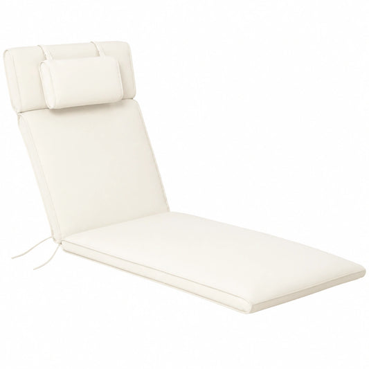 Cuscino Imbottito Outsunny per Lettino Prendisole 198x53x5cm Crema