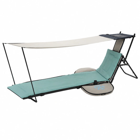 Zaino Lettino SunBack 35L con Parasole Integrato, Sdraio Trasformabile per Spiaggia e Campeggio, Brevettato