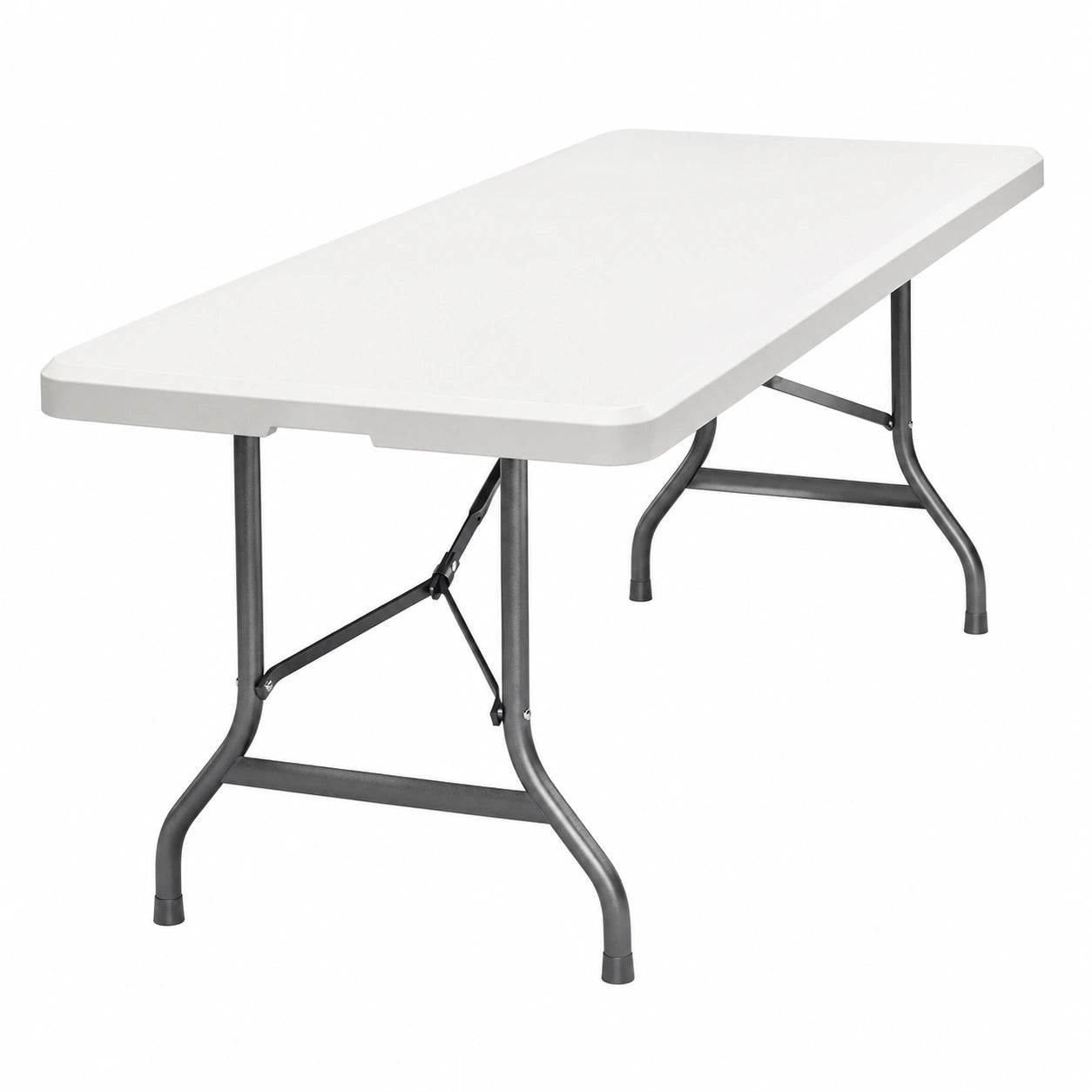 Tavolo Pieghevole Portatile 220x70 cm per Giardino, Adatto per 10 Persone, Bianco