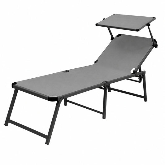Lettino Prendisole Marbella High Nero/Grigio Scuro, Seduta Alta 48 cm, 120 kg