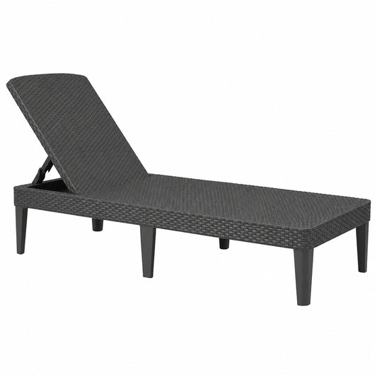 Lettino Prendisole Jaipur Grafite per Giardino e Piscina, Schienale Regolabile, 58x187.5x29 cm