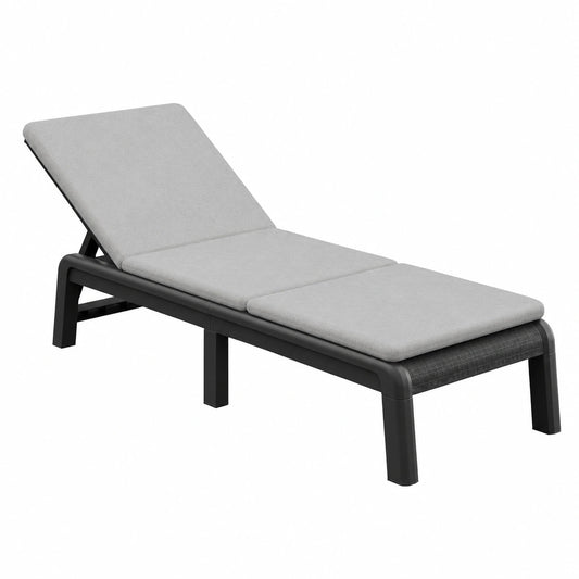 Sdraio Keter Palma con Cuscino, Pieghevole per Giardino e Terrazzo, Grafite, 187,5x58x29H cm