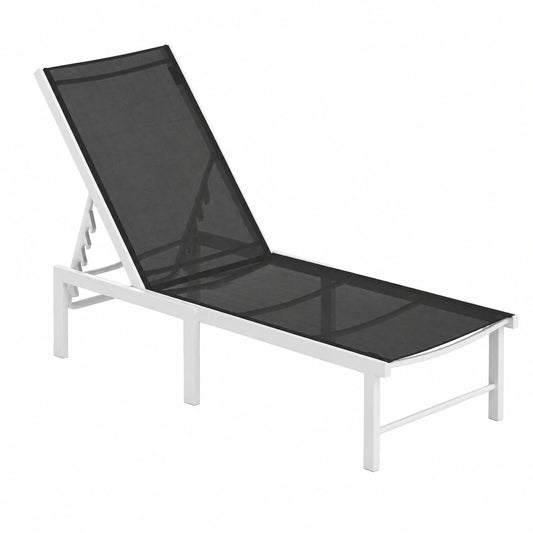 Lettino Sdraio Outsunny con Schienale Regolabile e Seduta Traspirante, Ideale per Giardino e Piscina, Acciaio e Textilene Alta Resistenza, Grigio
