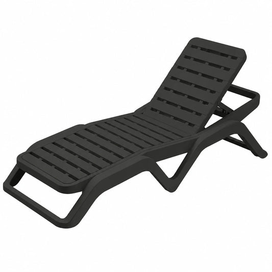 Dmora - Sdraio da Giardino Ercolano Regolabile, Lettino Prendisole Made in Italy, 192x72x100 cm, Colore Antracite